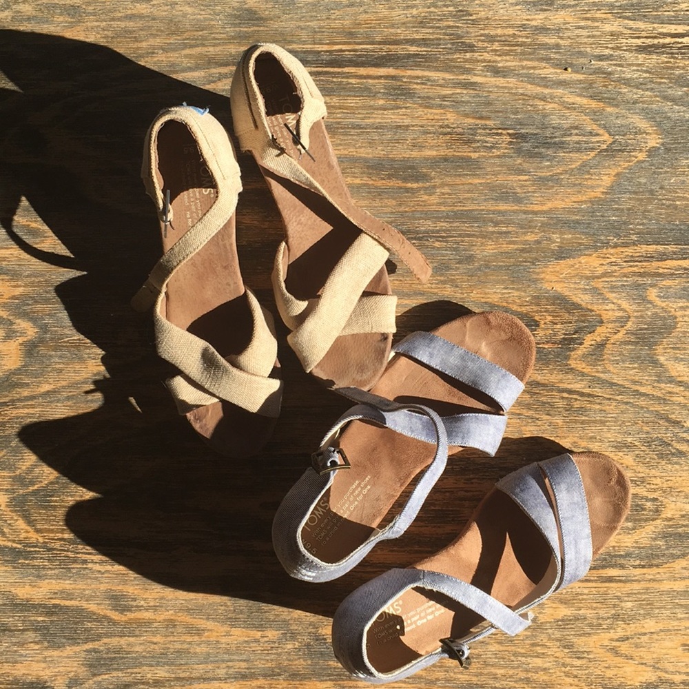 TOMS Cork Heels - Perfect Summer Dress Shoes